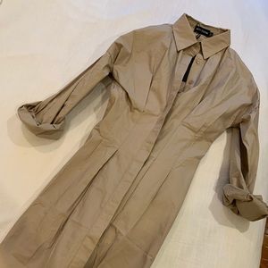 Beige Button-Up Mini Dress